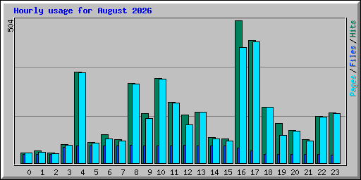 Hourly usage for August 2026